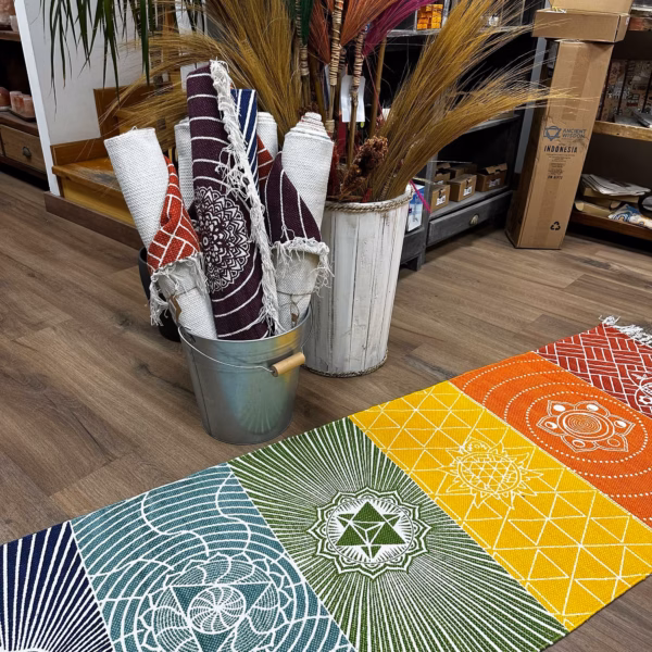 100% Katoenen Yogamat - 60X200Cm - 7 Chakra'S - Afbeelding 9