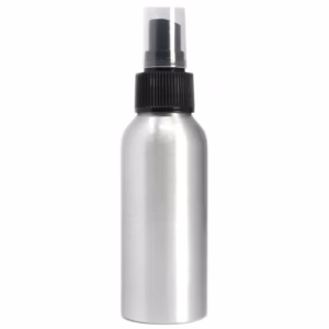 100ml Aluminium Flaske med Svart Spraytopp