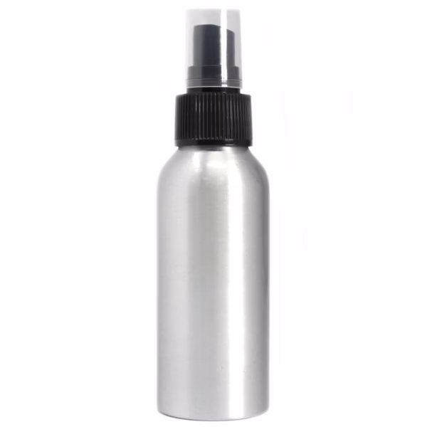 100ml Aluminium Flaske med Svart Spraytopp