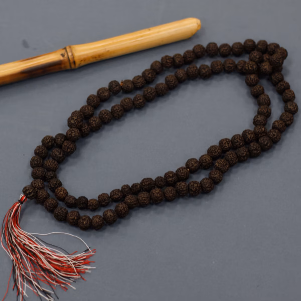 108 Rudraksha Mala - Mørk - Bilde 6