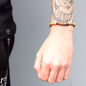 Pulsera de Hilo Negro de Piedras Preciosas - Ojo de Tigre