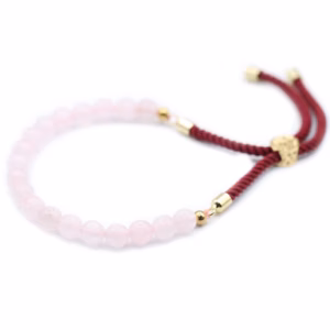 18K Gullbelagt Armbånd med Bordeaux-Stener - Rosenkvarts