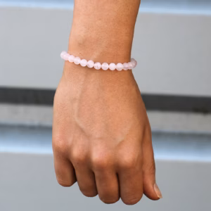 Bracelet en Gemme Plaqué Or 18K - Cordon Bordeaux - Quartz Rose