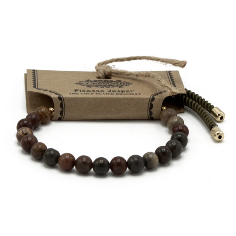 18K-Gold-Plated-Gemstone-Moss-String-Bracelet-Picasso-Jasper