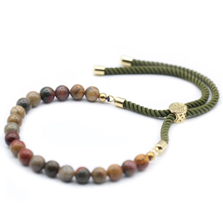 18K-Gold-Plated-Gemstone-Moss-String-Bracelet-Picasso-Jasper