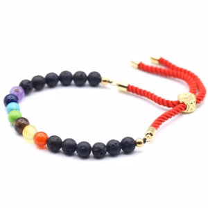 18K Gullbelagt Armbånd - Lava Stone Chakra