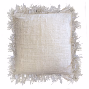 1x Linen Cushion 45x45cm with fringe
