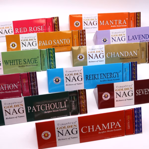 42G Jumbo Golden Nag - Seven Chakra Back Flow Røkelseskjegler - Bilde 4