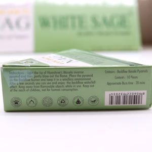 Jumbo Golden Nag - White Sage Back Flow Incense Cones - 42g