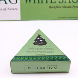 Jumbo Golden Nag - White Sage Back Flow Incense Cones - 42g