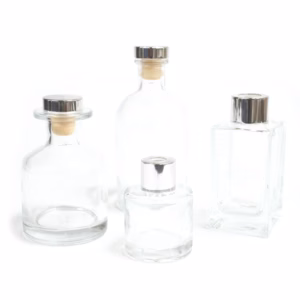 Rund Flaske med Sivdiffusor - Klar - 50ml