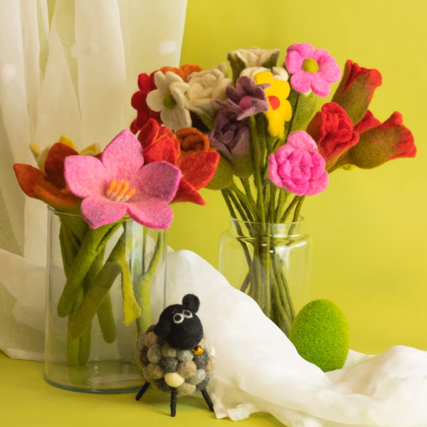 6x Filtblomster - Lilje (Assorterte Farger) - Bilde 3