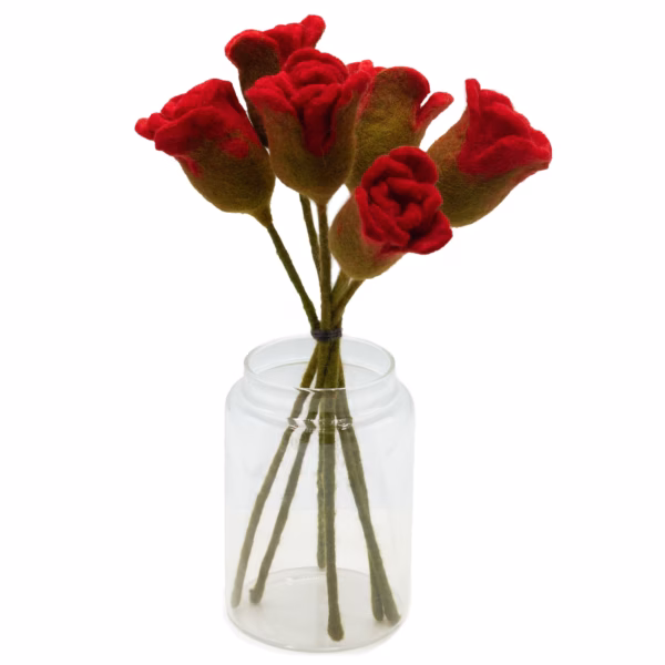 Filzblumen - Rote Rosen