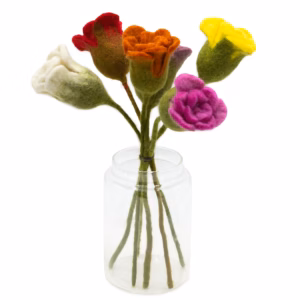 6x Filtblomster - Roser (Assorterte Farger)