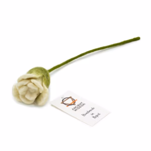 6x Filtblomster - Hvite Roser