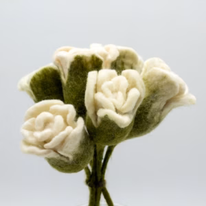 6x Filtblomster - Hvite Roser