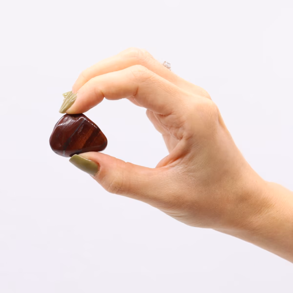 Pose med 12 Afrikanske Edelstener Tigers Eye - Rød - Størrelse 7 - 26mm (Kg) - Bilde 2