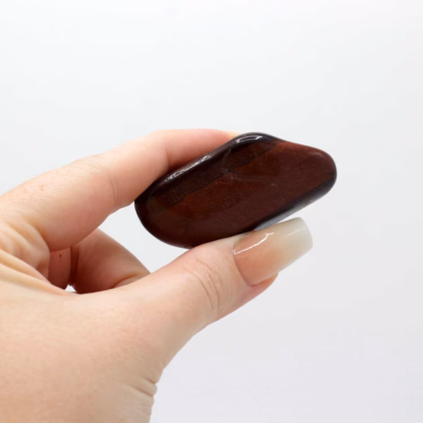 Veske med 6 Afrikanske Edelstener Tigers Eye - Rød - Størrelse 8 - 30mm (Kg) - Bilde 3