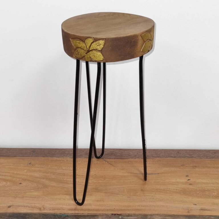 Albasia-Wood-Plant-Stand-Natural-gold-detail