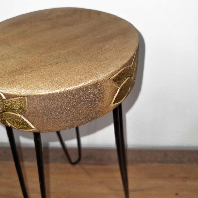 Albasia-Wood-Plant-Stand-Natural-gold-detail