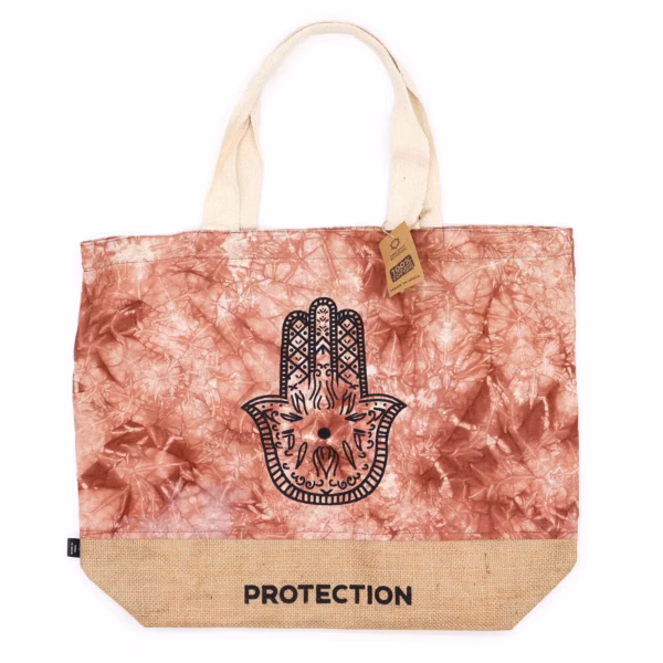 Bolso Natural- Tye-Dye Terracota - Hamsa - Proteccion