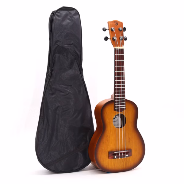 Håndlaget Ukulele - Orange Sunburst-Finish (4 Strenger) - Bilde 3