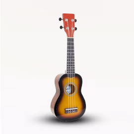 Håndlaget Ukulele - Orange Sunburst-Finish (4 Strenger)