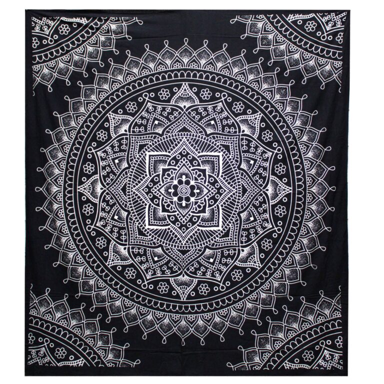 BW-Double-Cotton-Bedspread-Wall-Hanging-Lotus-Flower