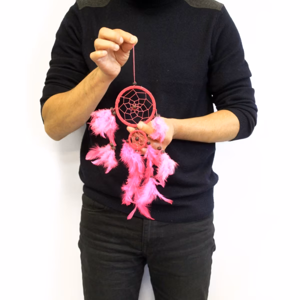 Bali Drømmefanger - Medium Rund - Turkis/Rosa/Purp - Bilde 3