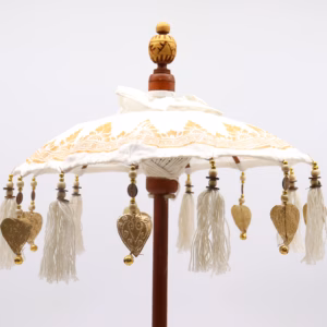 Bali Parasol - Lærred - Gulddekoration - 40cm