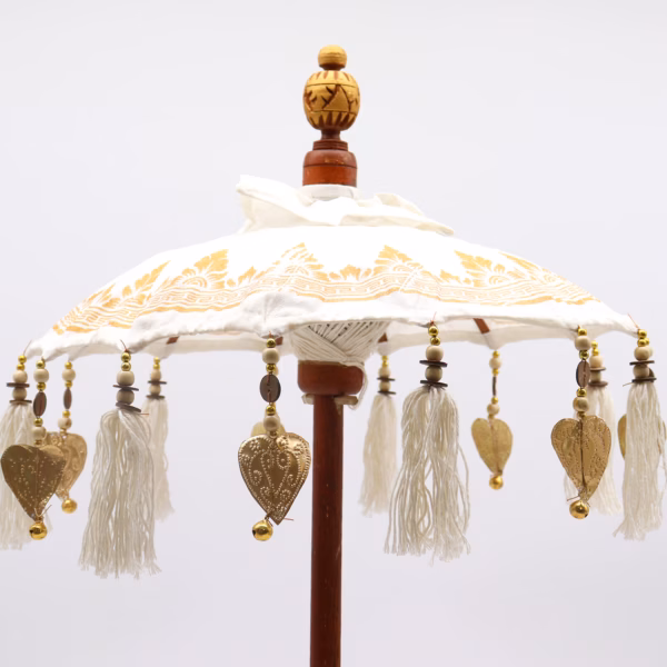Bali Home Decor Parasoll - Lerret - Gulldekor - 40 cm - Bilde 3