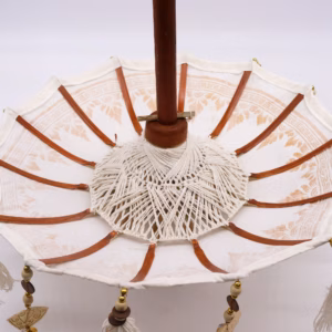 Bali Parasol - Lærred - Gulddekoration - 40cm