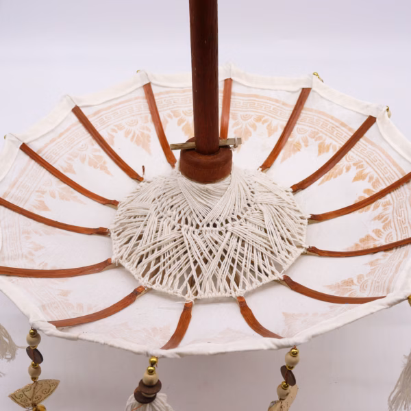 Bali Home Decor Parasoll - Lerret - Gulldekor - 40 cm - Bilde 4