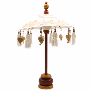 Bali Home Decor Parasoll - Lerret - Gulldekor - 40 cm