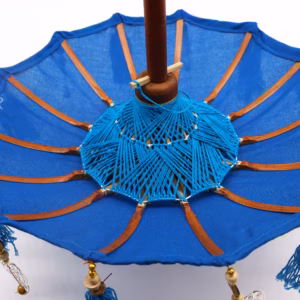 Bali Home Decor Parasol - Cotton - Blue - 40cm