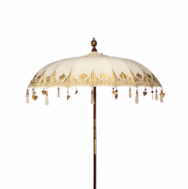 Bali Patio Parasoll - Lerret - Naturlig Dekor - 2M