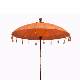 Bali Patio Parasoll - Bomull - Oransje Dekor - 2M