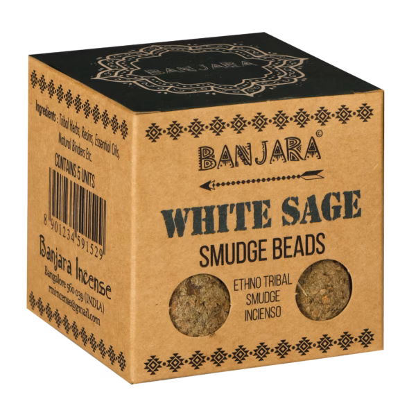 Banjara Smudge Beads / Bombs - Hvit Salvie - Bilde 2