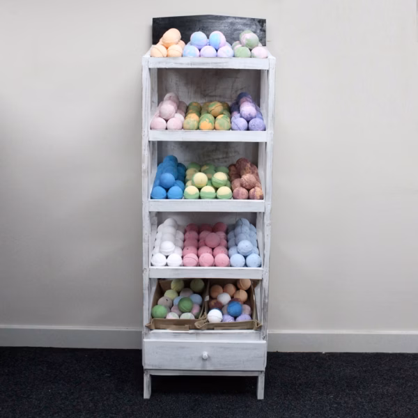 Badebombe Display med 5 Hyller - Whitewash