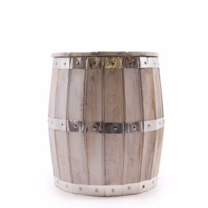 Beer Barrel Stool - Hvitkalket