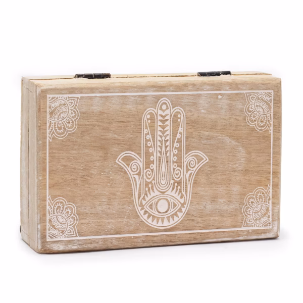 Big Rectangle Box 21.5X14X6.3Cm - Hamsa Whitewash