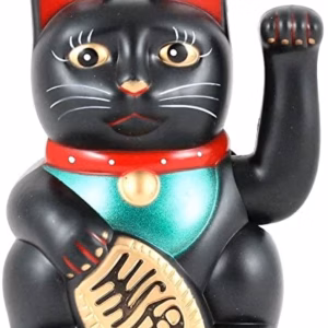 Svart Pengekatt - 15 cm