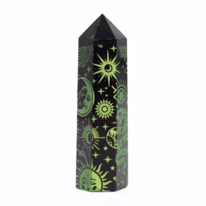 Puntas de Obsidiana Negra (Aprox 60 - 70 Gm 9cm) - Verde Bosque