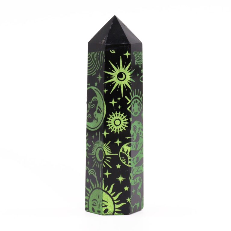 Black-Obsidian-Points-approx-60-70-gm-9cm-Mystic-Story-Forest-Green