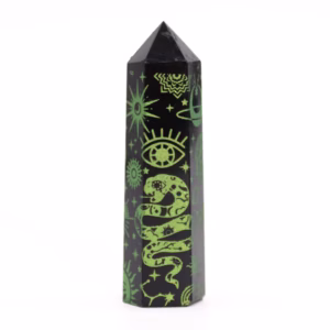 Puntas de Obsidiana Negra (Aprox 60 - 70 Gm 9cm) - Verde Bosque