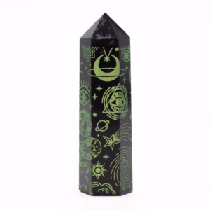 Puntas de Obsidiana Negra (Aprox 60 - 70 Gm 9cm) - Verde Bosque
