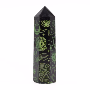 Puntas de Obsidiana Negra (Aprox 60 - 70 Gm 9cm) - Verde Bosque