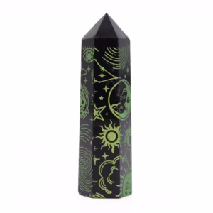 Puntas de Obsidiana Negra (Aprox 60 - 70 Gm 9cm) - Verde Bosque