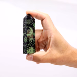 Puntas de Obsidiana Negra (Aprox 60 - 70 Gm 9cm) - Verde Bosque