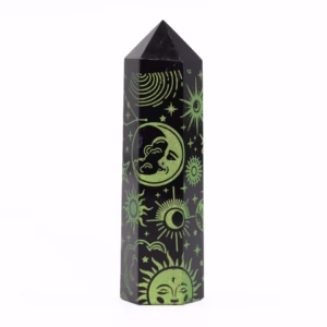 Puntas de Obsidiana Negra (Aprox 60 - 70 Gm 9cm) - Verde Bosque